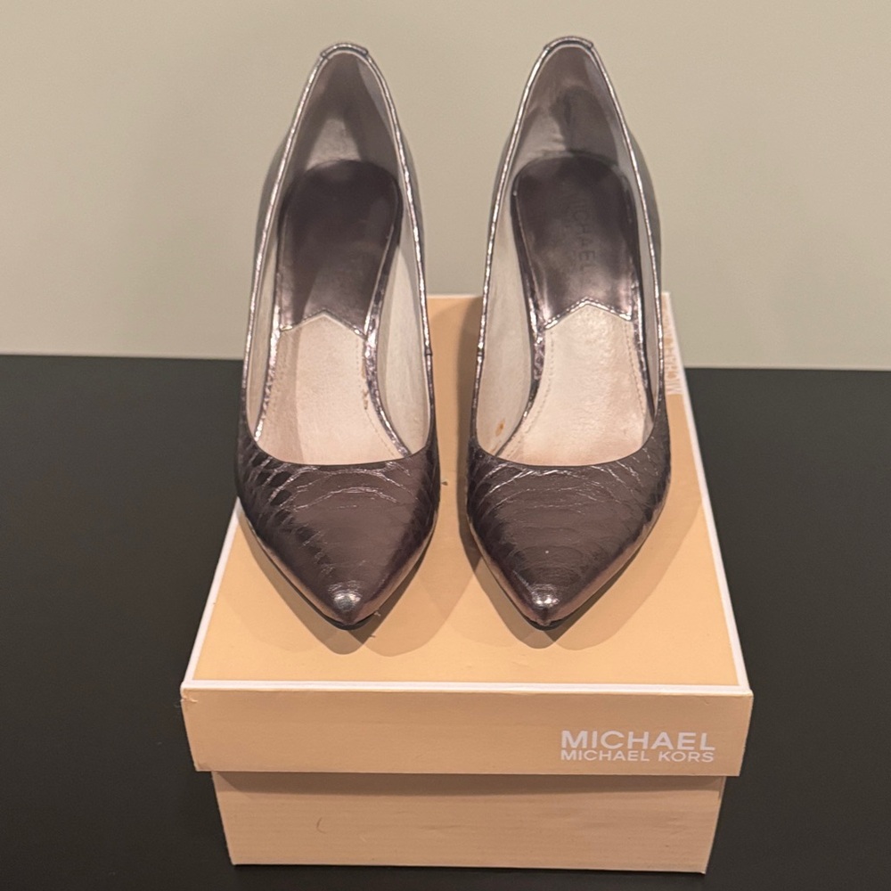 Michael Kors Metallic Gray Heels